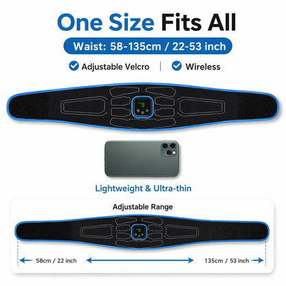 Smart EMS Abdominal Muscle Trainer Belt No Gel Needed