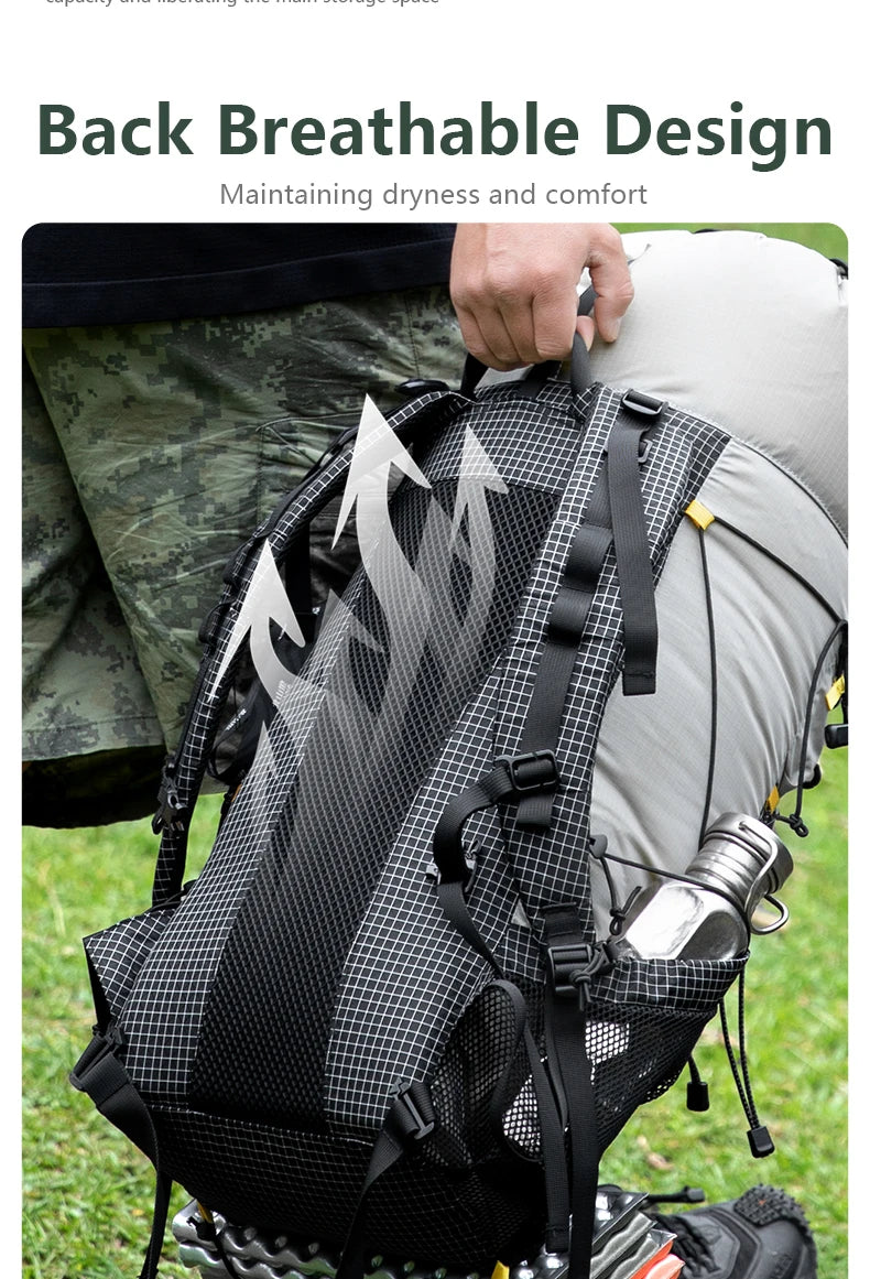 Camping Backpack 25+10L Large Capacity Travel Bag Outdoor