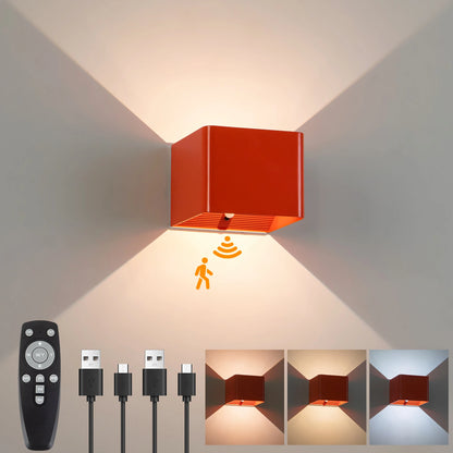 Battery-Powered Wall Light, 3 Color Temperature and Brightness Settings,