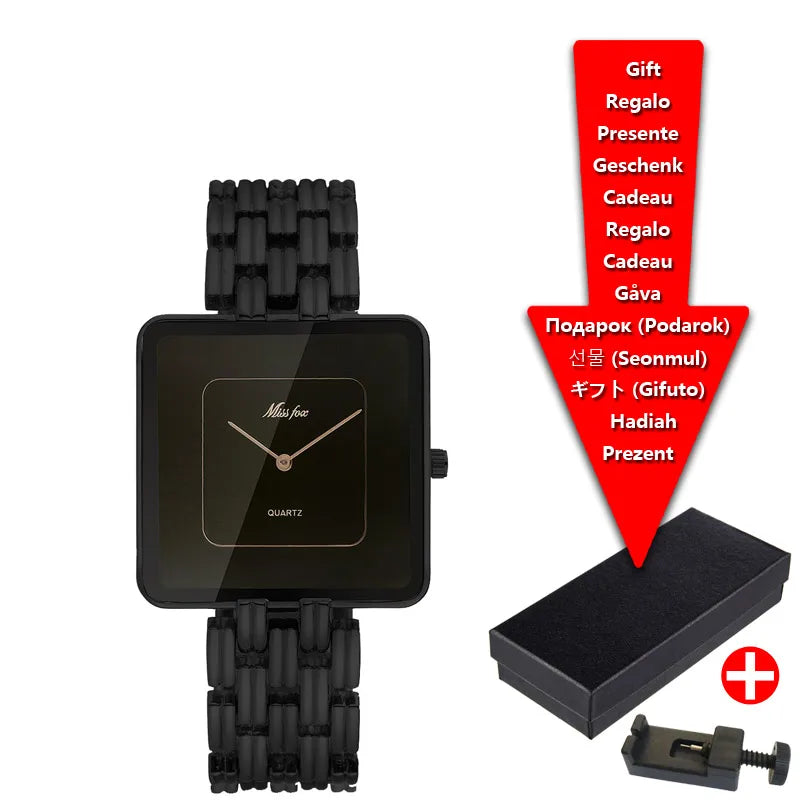 Watch with Simple Large Dial Square Quartz