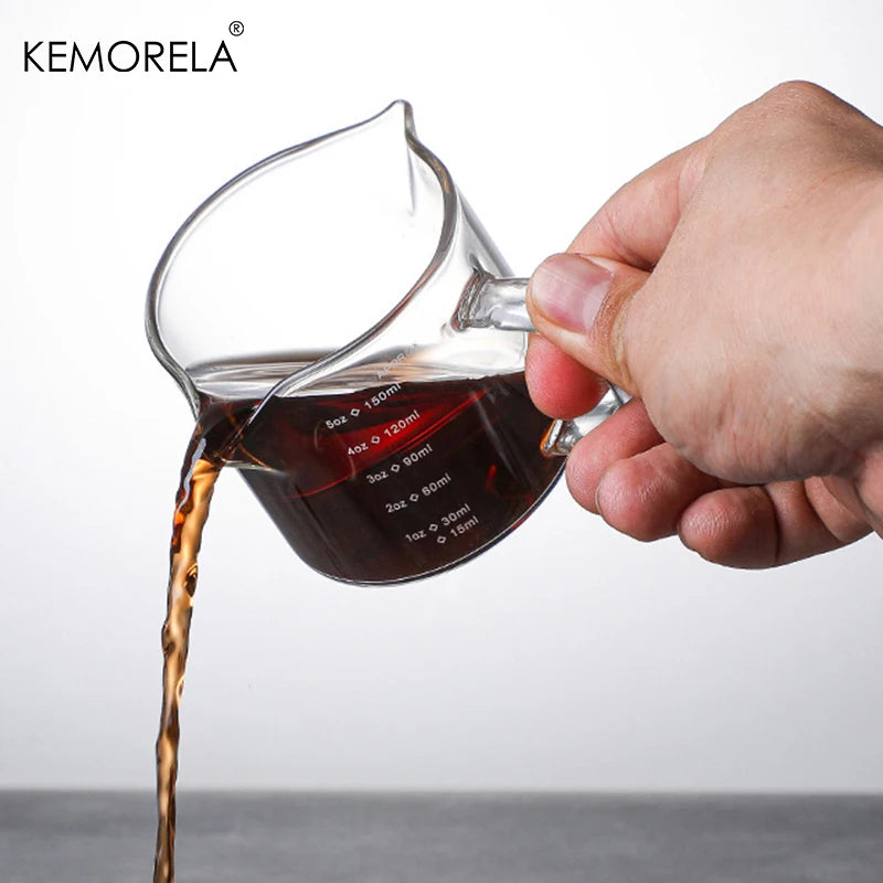 Glass Measuring Cup With Handle Espresso Milk Cup