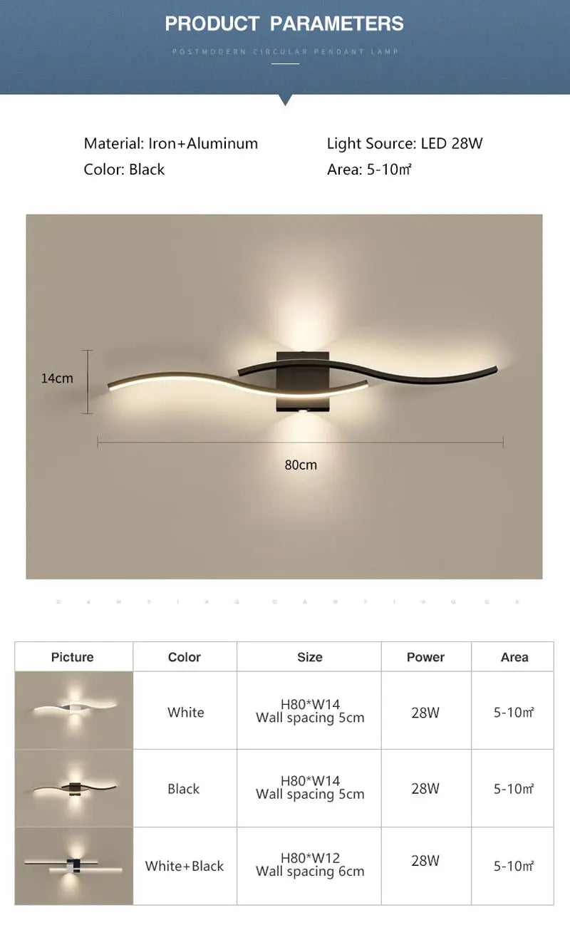 Indoor LED Wall Lights for Bedroom Bedside LED Wall Lamps