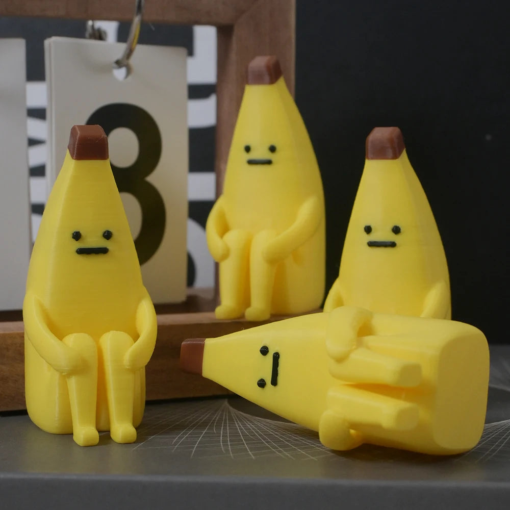 Anxious Banana 3D Printed Figurines Decor for Home Office