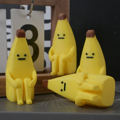 Anxious Banana 3D Printed Figurines Decor for Home Office