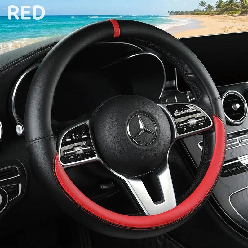 Napa Leather Steering Wheel Cover Non-Slip Inside