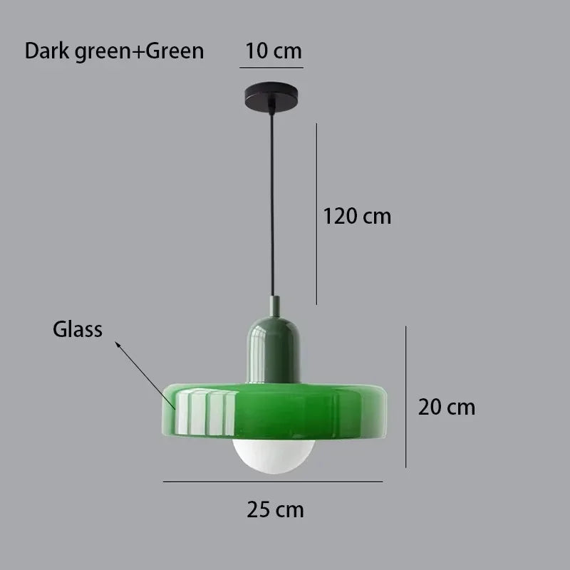 Nordic Retro Glass Pendant Lamps Indoor E27 LED Chandelier