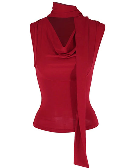 Women's Sexy Sleeveless V-Neck Solid Tank Top Fashion Streetwear