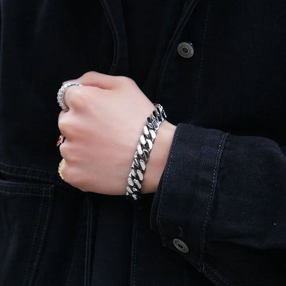 316 Stainless Steel Plated 18k Gold Fashion Hip Hop Bracelet