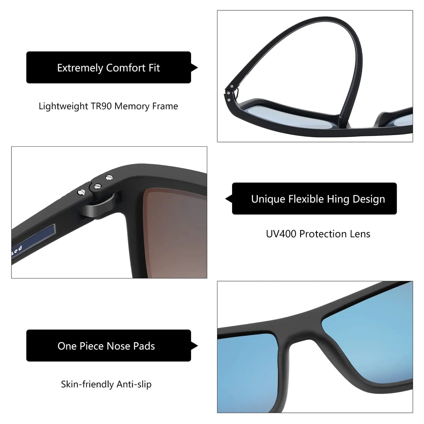 Polarized Sunglasses for Men Shades Lightweight TR90 Frame