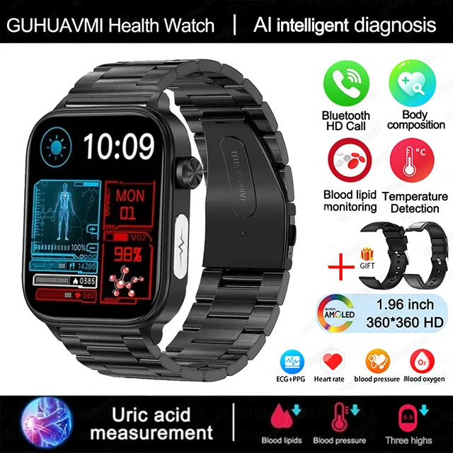 New AI Diagnosis Blood Lipids Body composition Test Smart Watch