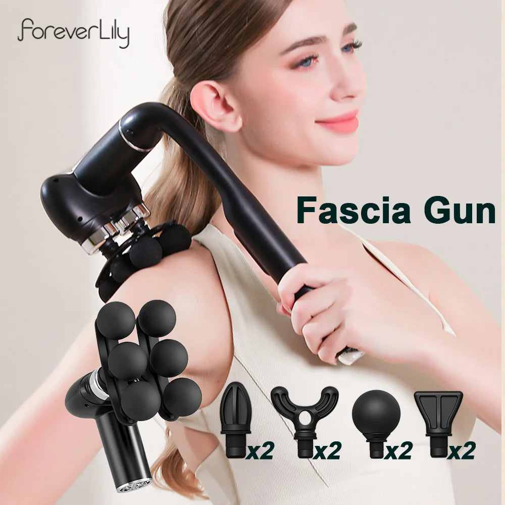 6-Heads Handheld Fascia Gun High Frequency Vibration Body