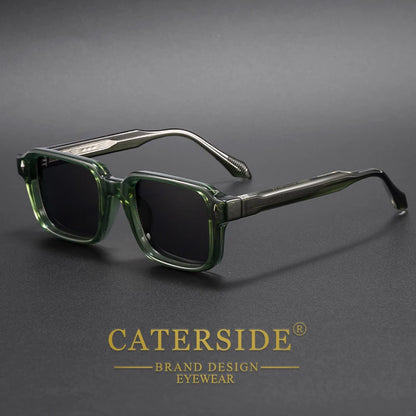 Vintage Men's Square Sunglasses Brand Design Temple