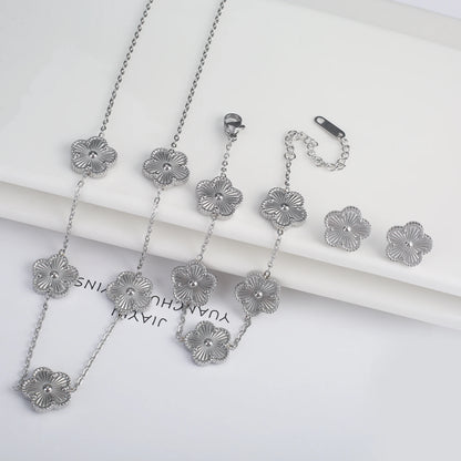 Stainless Steel Laser Five Leaf Flower Petal Adjustable Clover