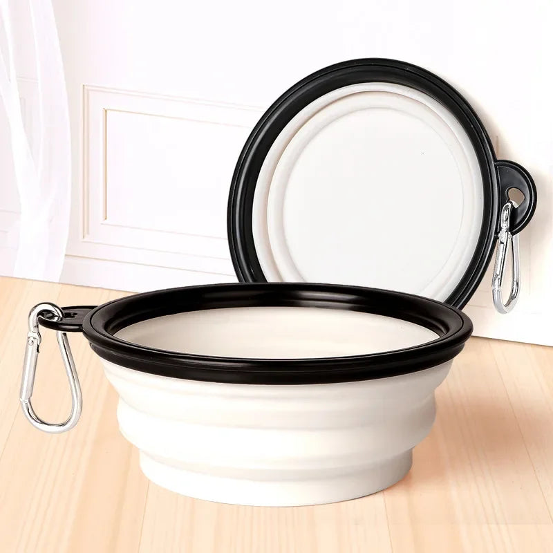 Collapsible Pet Silicone Dog Food Water Bowl Outdoor