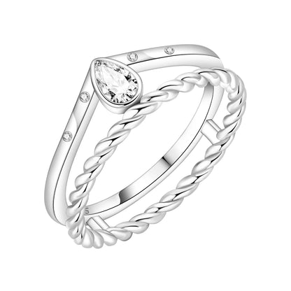 925 Sterling Silver Three-Ring Stackable Ring for Women