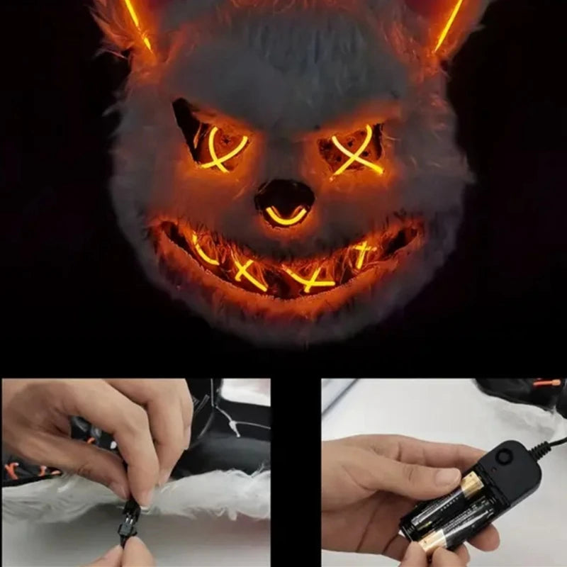 Halloween Cosplay Party Luminous LED Light Face Mask