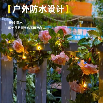 Solar Powered Sunflower Rose String Lights Artificial