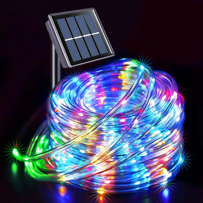 LED Solar Strip Rope Tube Fairy Light Solar Powered Garland