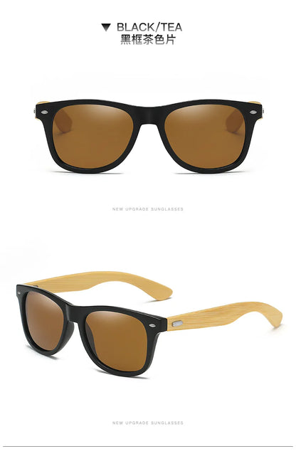 Sunglasses Men Wood Bamboo Polarized UV400 Retro Vintage