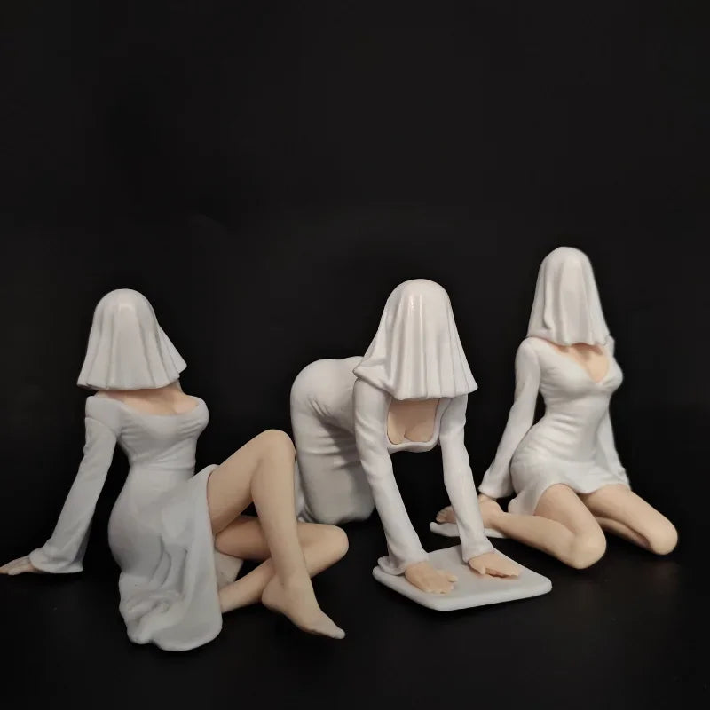 New Mysterious Ghost Lady PVC Figure Mini Anime Girl Figurine Ornament for Computer Desk