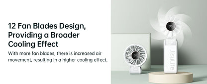 JISULIFE Portable Handheld Fan with LED Display