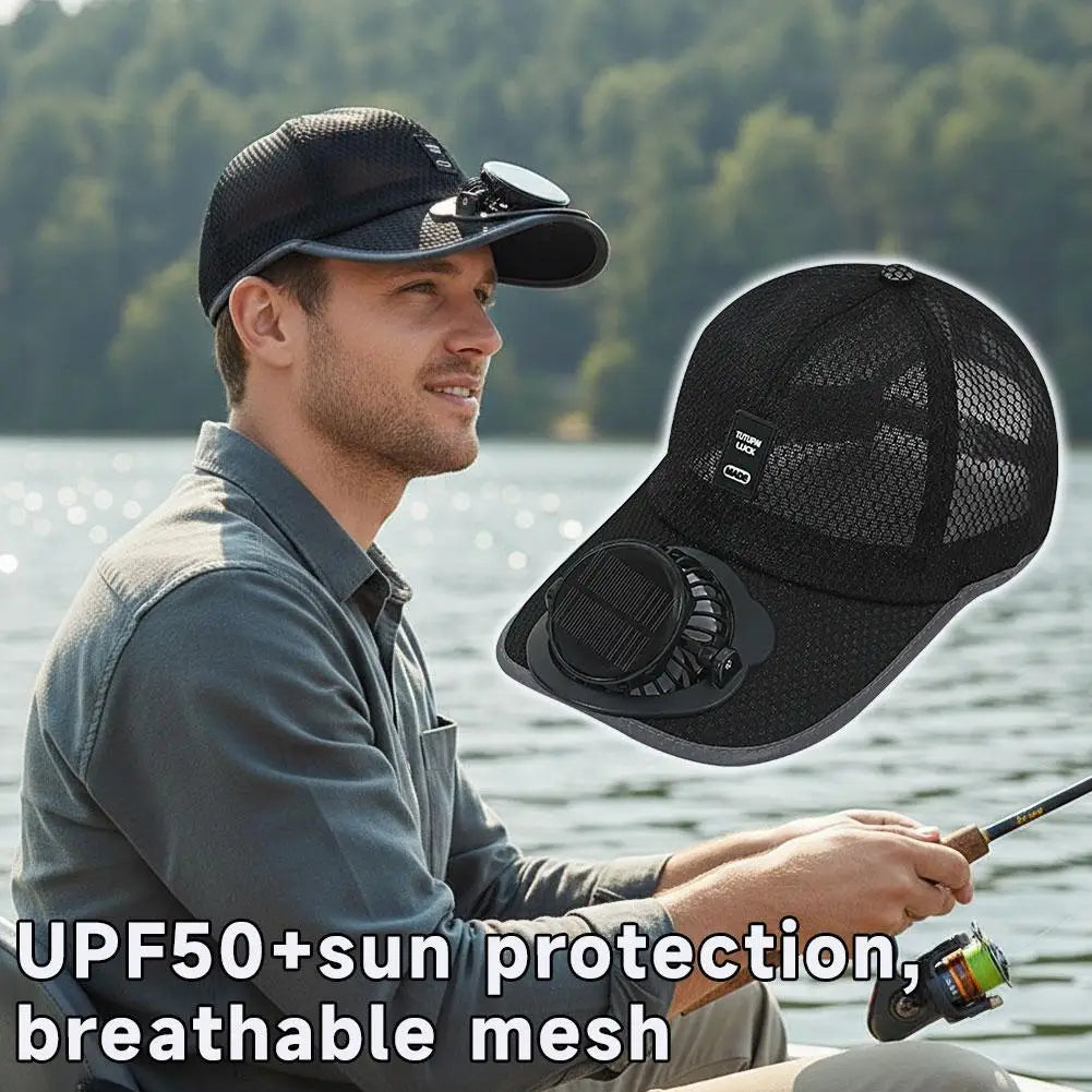 Breathable Sunhat with Solar Fan Sun Block Baseball Hat