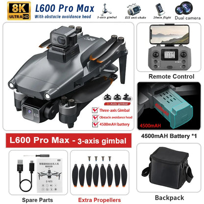 New L600 PRO MAX/PRO GPS Drone 5KM 4K Professional