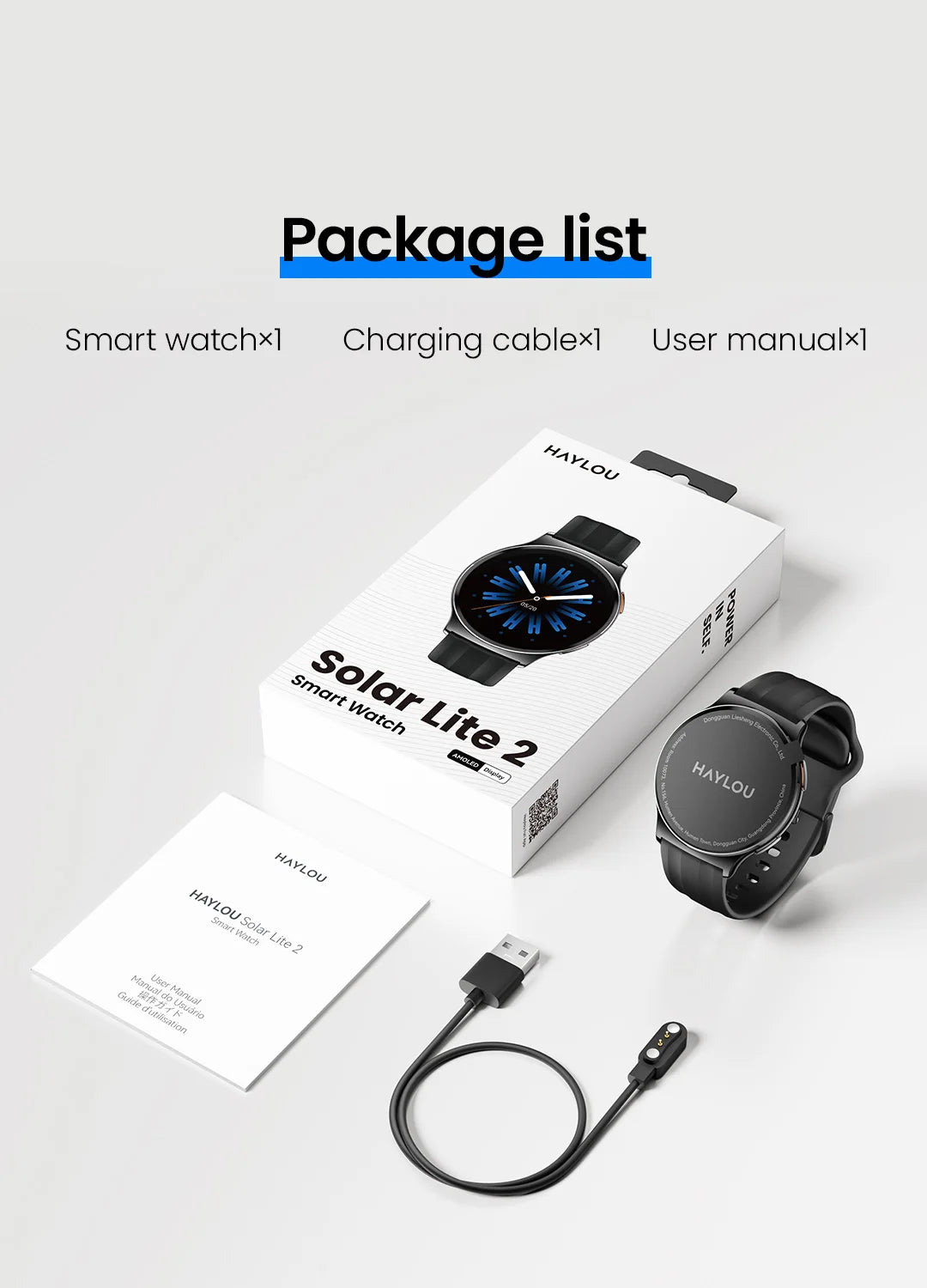 HAYLOU Solar Lite 2 Smartwatch 1.43'' AMOLED Display