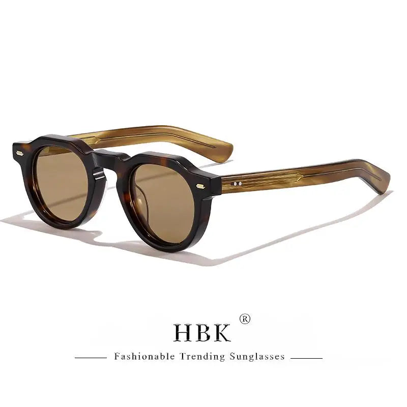 HBK Vintage Simple Round Men Sunglasses