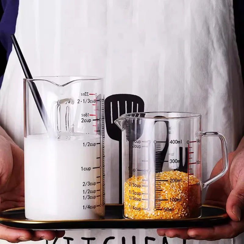 Heat-resistant Glass Measuring Cup With Wood Lid