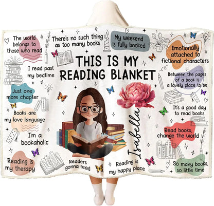 Personalized Wearable Hooded Blanket, Book Lovers Gifts