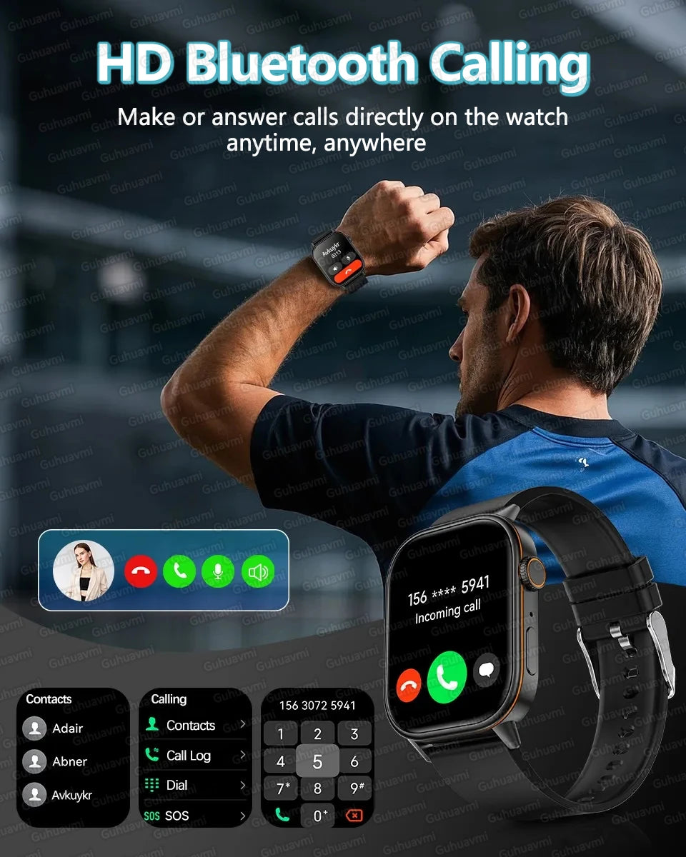 New For Android iOS Outdoor GPS Smart Watch Men 2.01" HD AMOLED