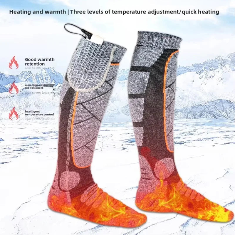 USB Rechargeable Electric Heated Socks 3 Heating Modes