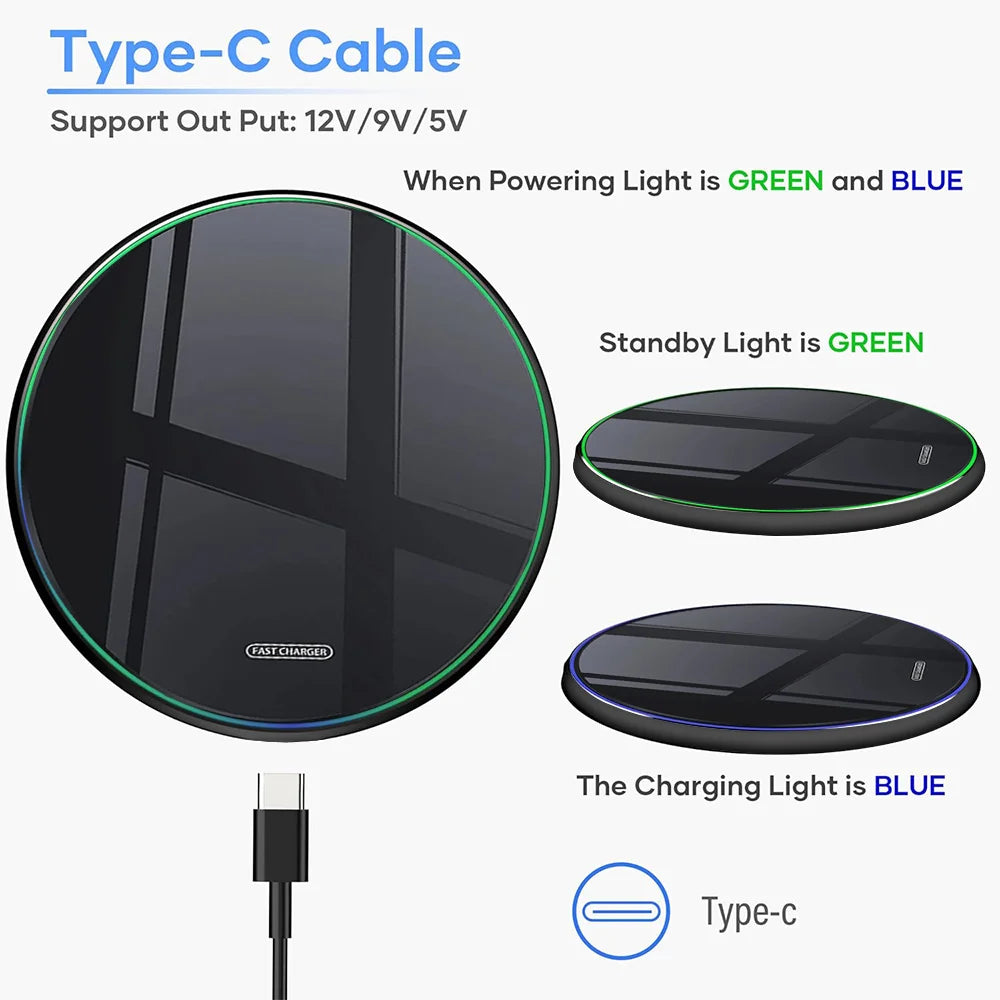 30W Wireless Charger Pad Phone Chargers Induction Fast Charging
