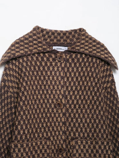 New Autumn Brown Long Sleeve Knitted Cardigans Women