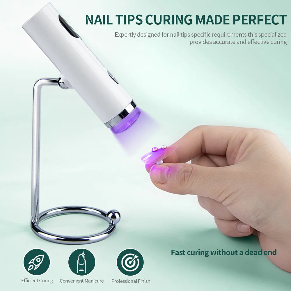 Handheld Quick Drying Nail Lamp Magnetic Mount Rechargeable