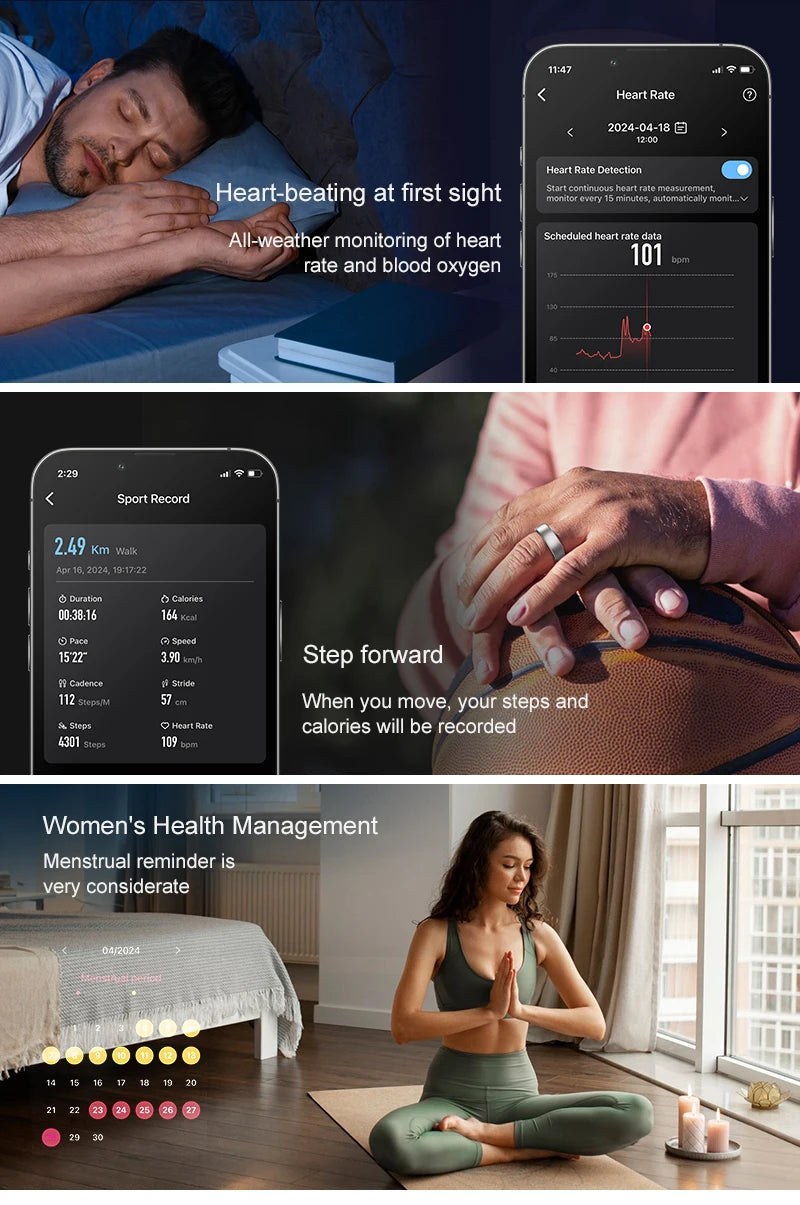 R10 Smart Ring with Charging Dock Men Women Multi-sport Mode