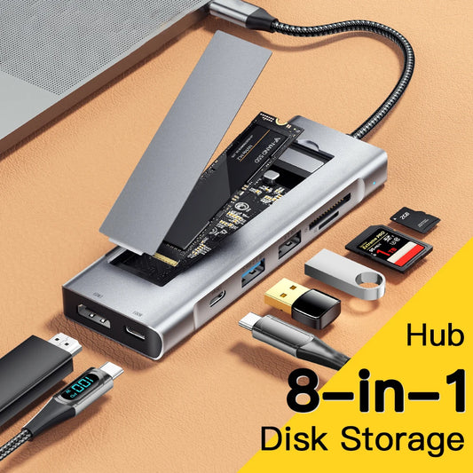 8-IN-1 USB HUB With Disk Storage