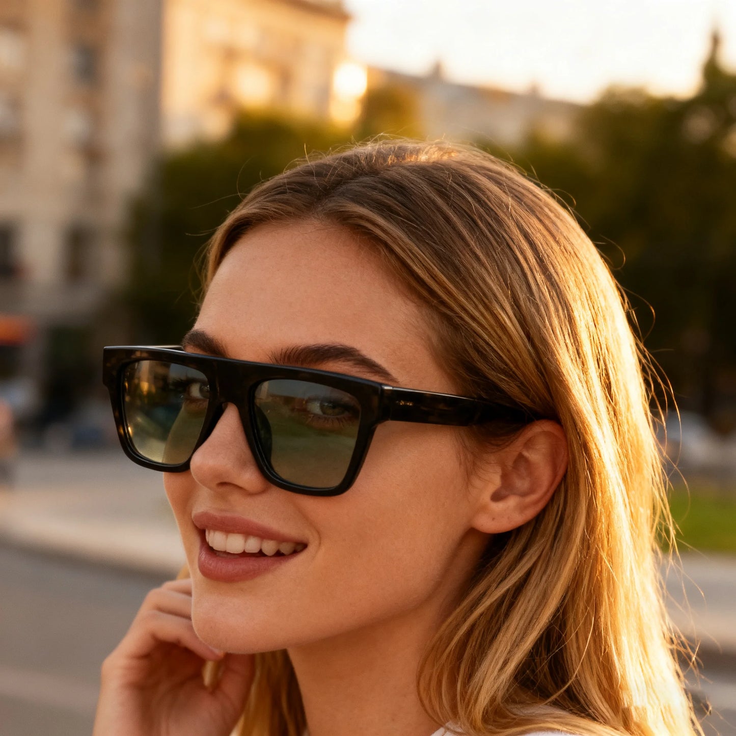 Retro Square Polarized Sunglasses Women Men Acetate
