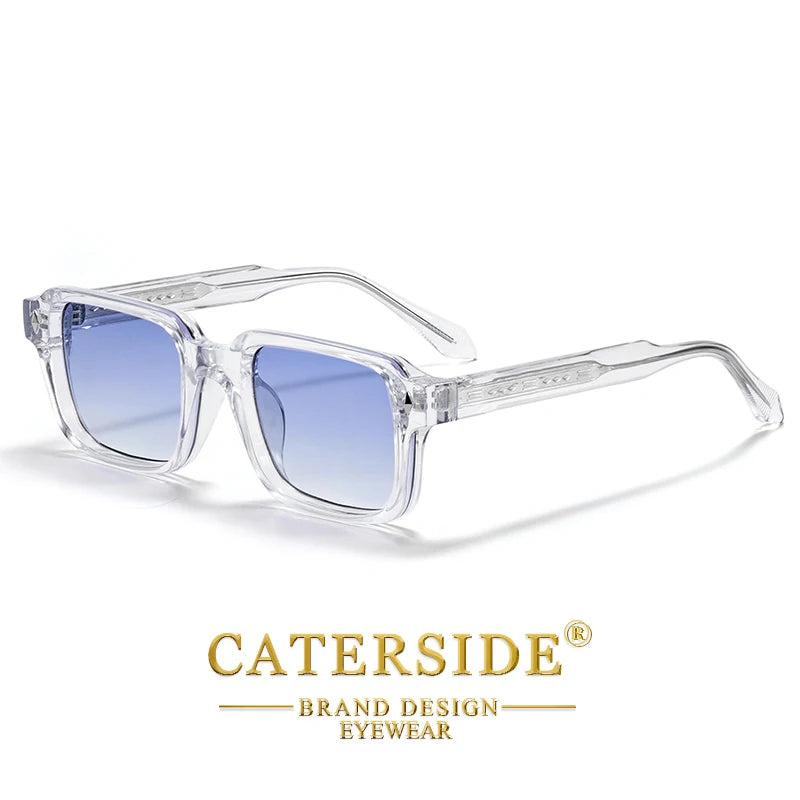 Vintage Men's Square Sunglasses Brand Design Temple