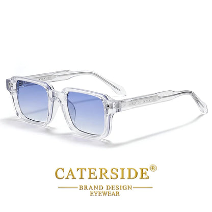 Vintage Men's Square Sunglasses Brand Design Temple