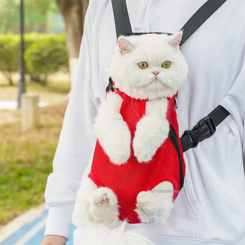 Pet Cat Dog Carrier Backpack Travel Breathable Double Shoulder