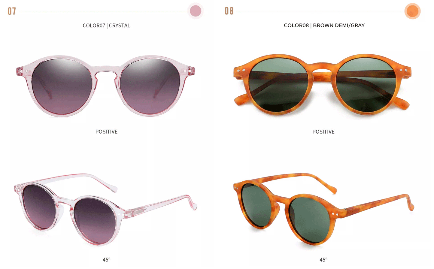 Retro Circular Polarized Sunglasses Vintage