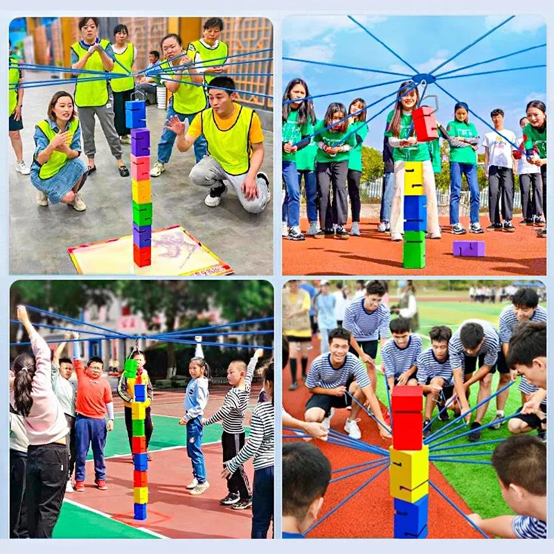 Group Team Building Tower Stack Game Multiplayer