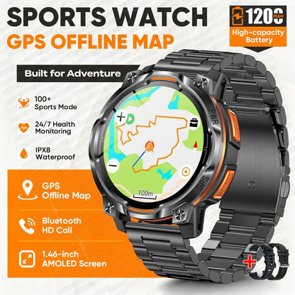 New GPS Map Smart Navigation Watch 1200mAh Battery