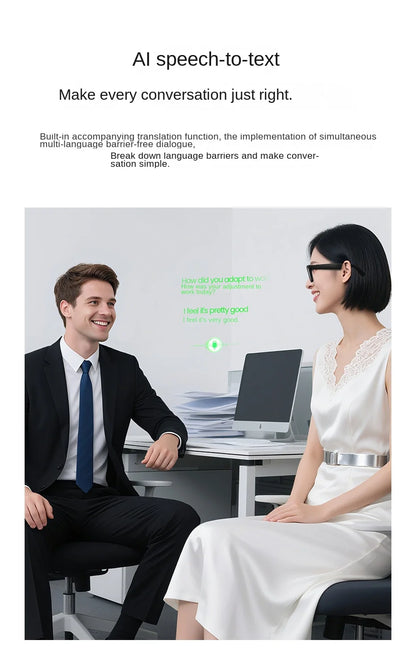 Smart Glasses AR AI Translation 4K Camera Bluetooth Call Touch Control