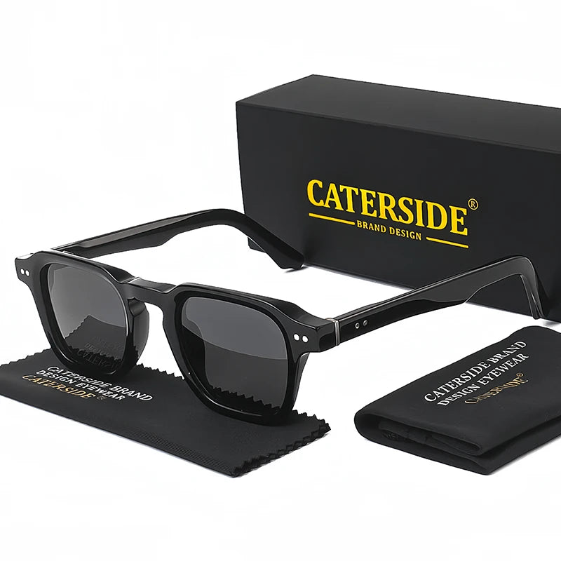 CATERSIDE Retro Polarized Sunglasses Men Travel Eyewear
