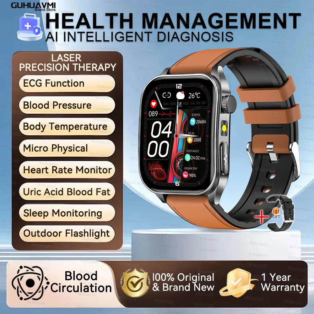 New Laser Treatment Three High Smart Watch Men ECG Heart Rate