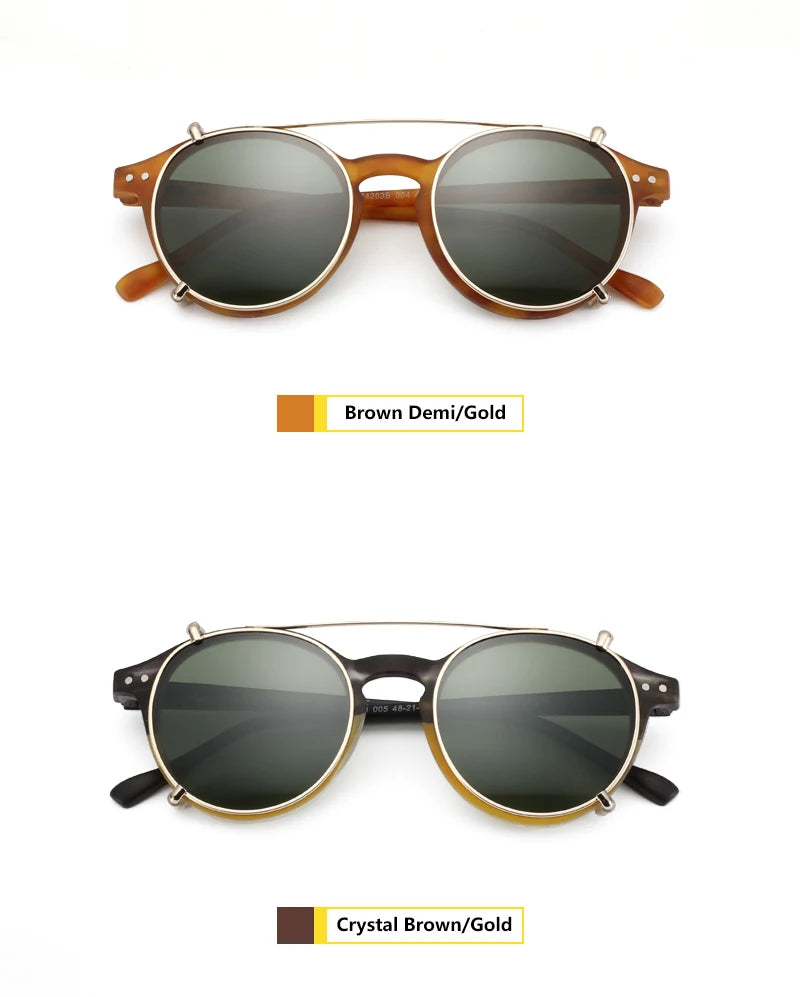 Steampunk Style Clip On Sunglasses for Men Women