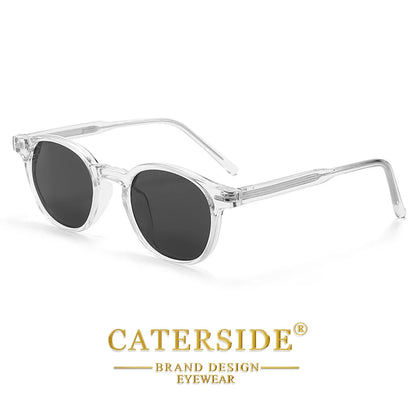 Caterside Polarized Round Sunglasses Men TR Frame